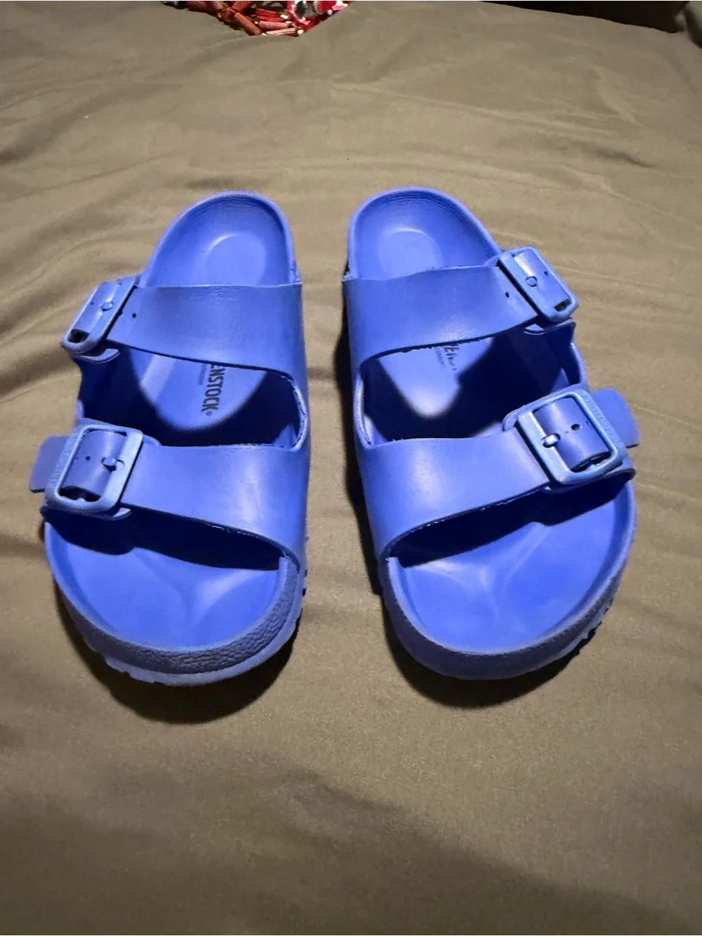 Birkenstock Arizona Essentials Men's Blue Dual-Strap Slide Sandals